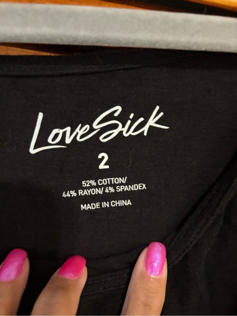 Lovesick Black Tee with White Logo